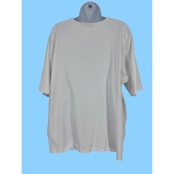 Susan Graver Crocheted Trim Short Sleeve Stretch Cotton Shirt Top Womens Size 2X - Picture 4 of 8